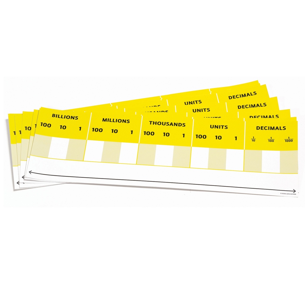 Desktop Place Value Card, Pack of 10