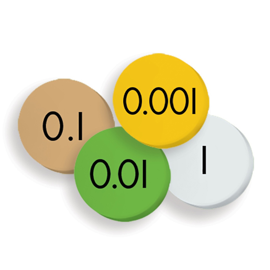 4-Value Decimals to Whole Number Place Value Discs