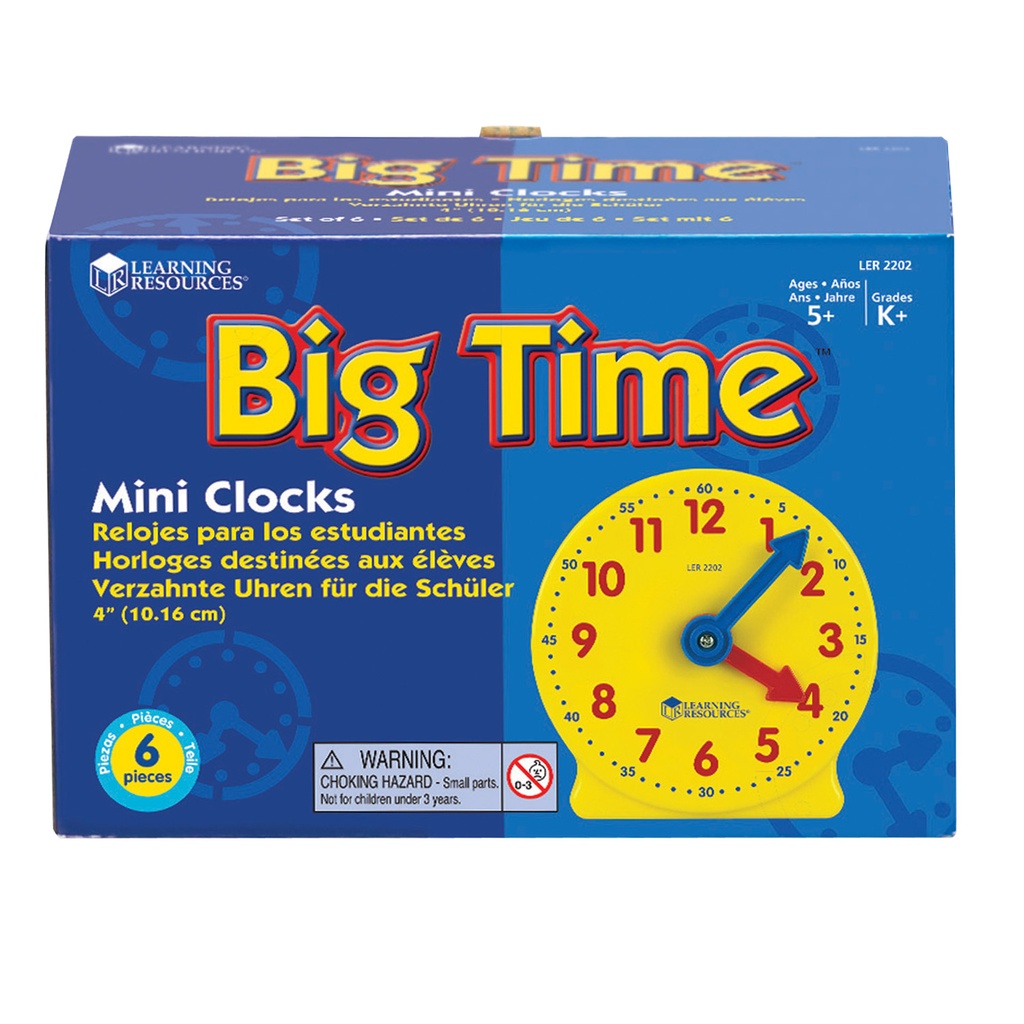 Big Time™ Geared Mini-Clocks Set of 6