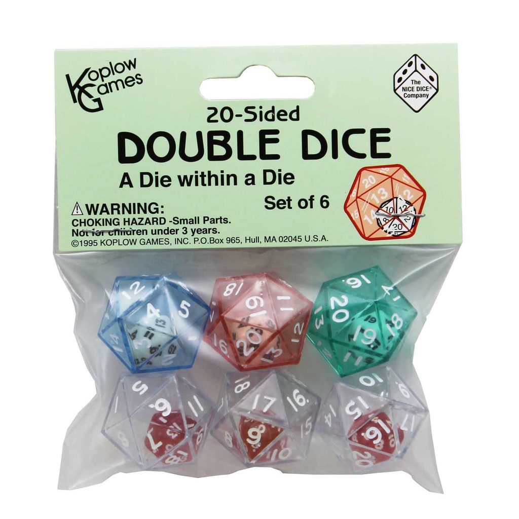 20-Sided Double Dice Set of 6