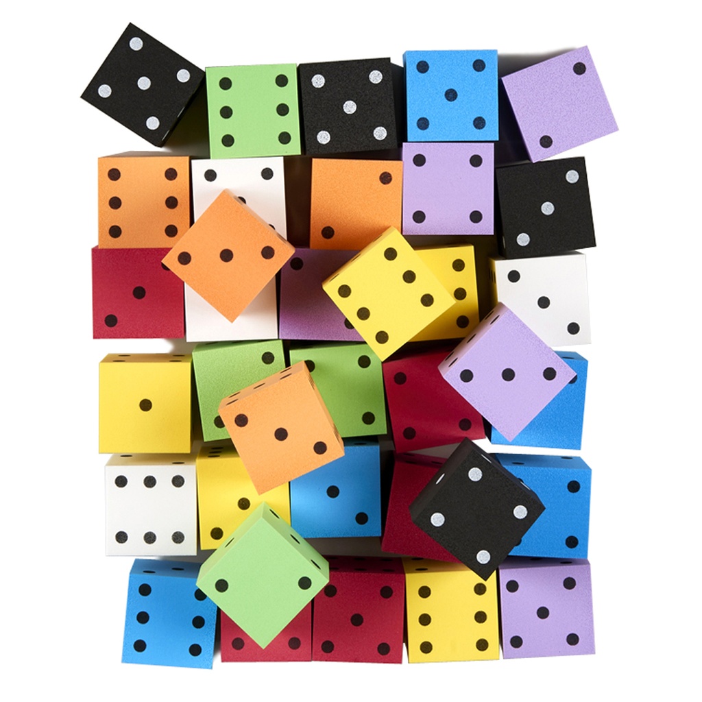 Assorted 2" Foam Spot Dice Bag of 36