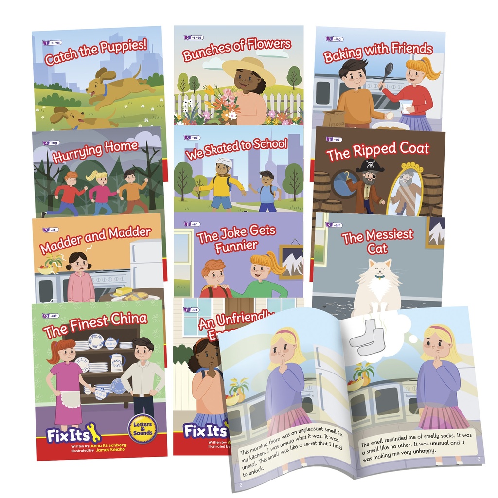 Fix Its Decodable Readers Suffixes Fiction Phase 6 Set of 12