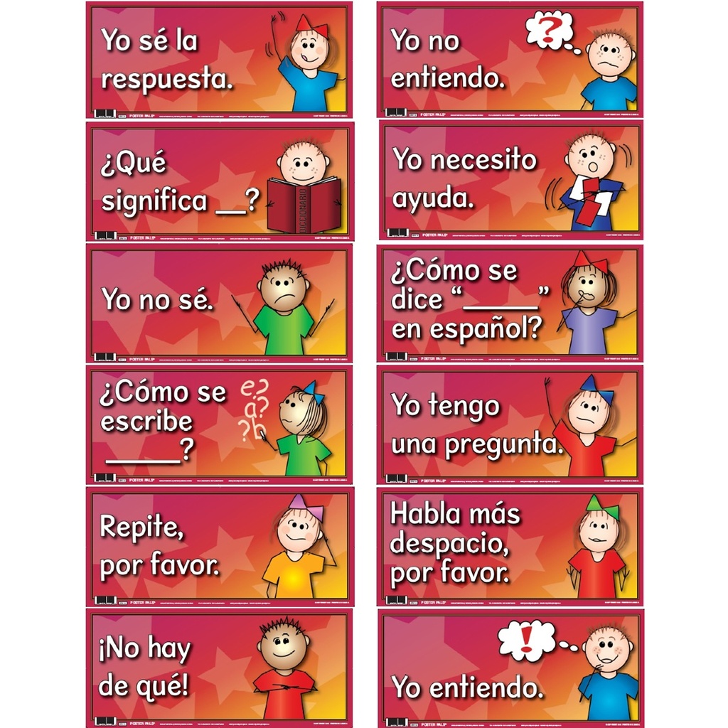 18" x 8" Spanish Anchor Charts Set of 12