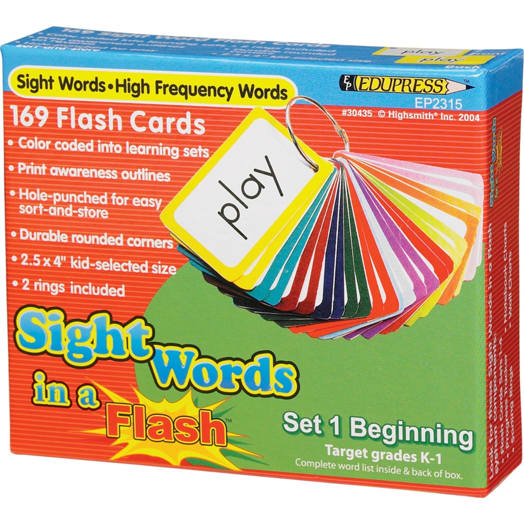 Beginning Sight Words in a Flash Learning System Set 1