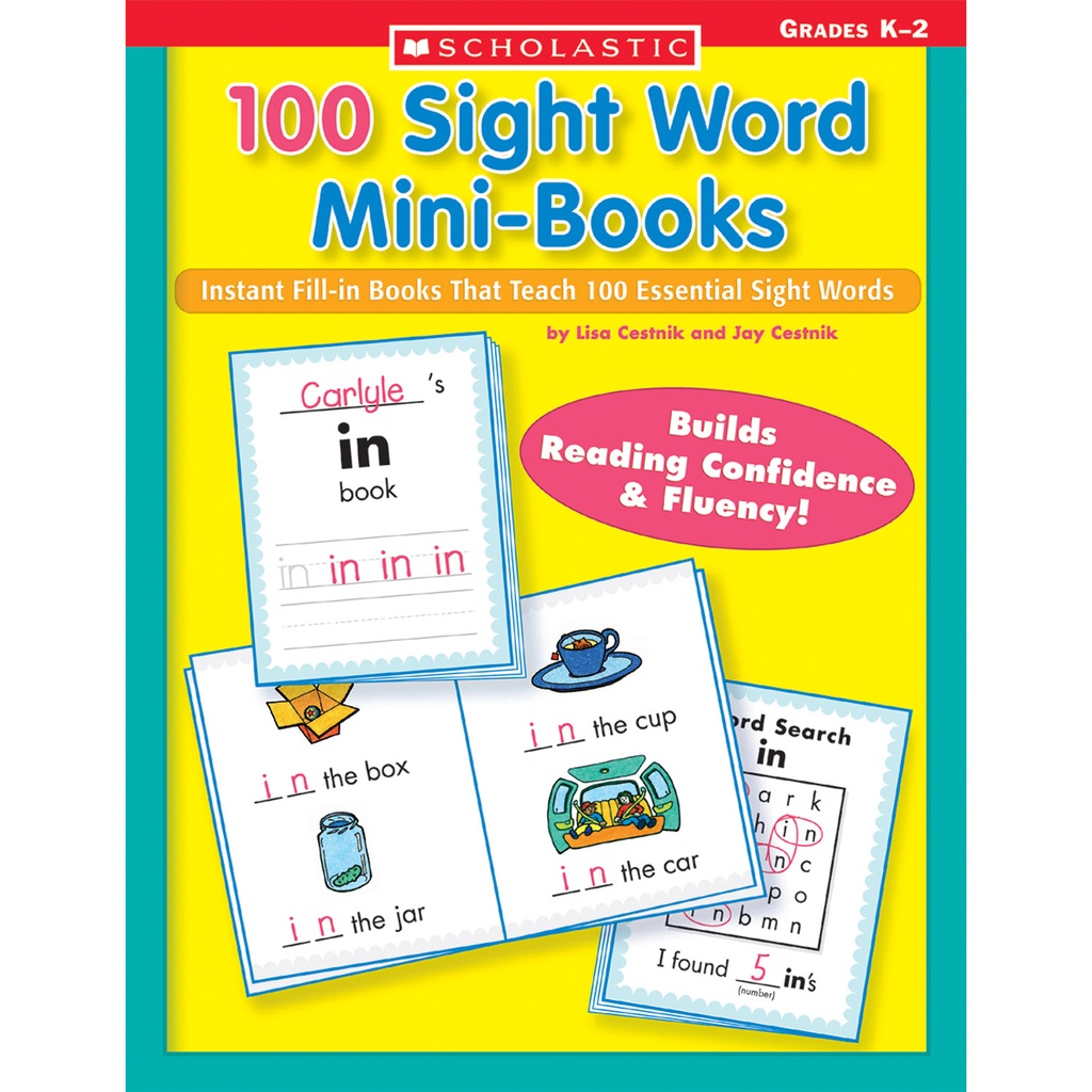 100 Sight Word Mini-Books Activity Book Grades K-2