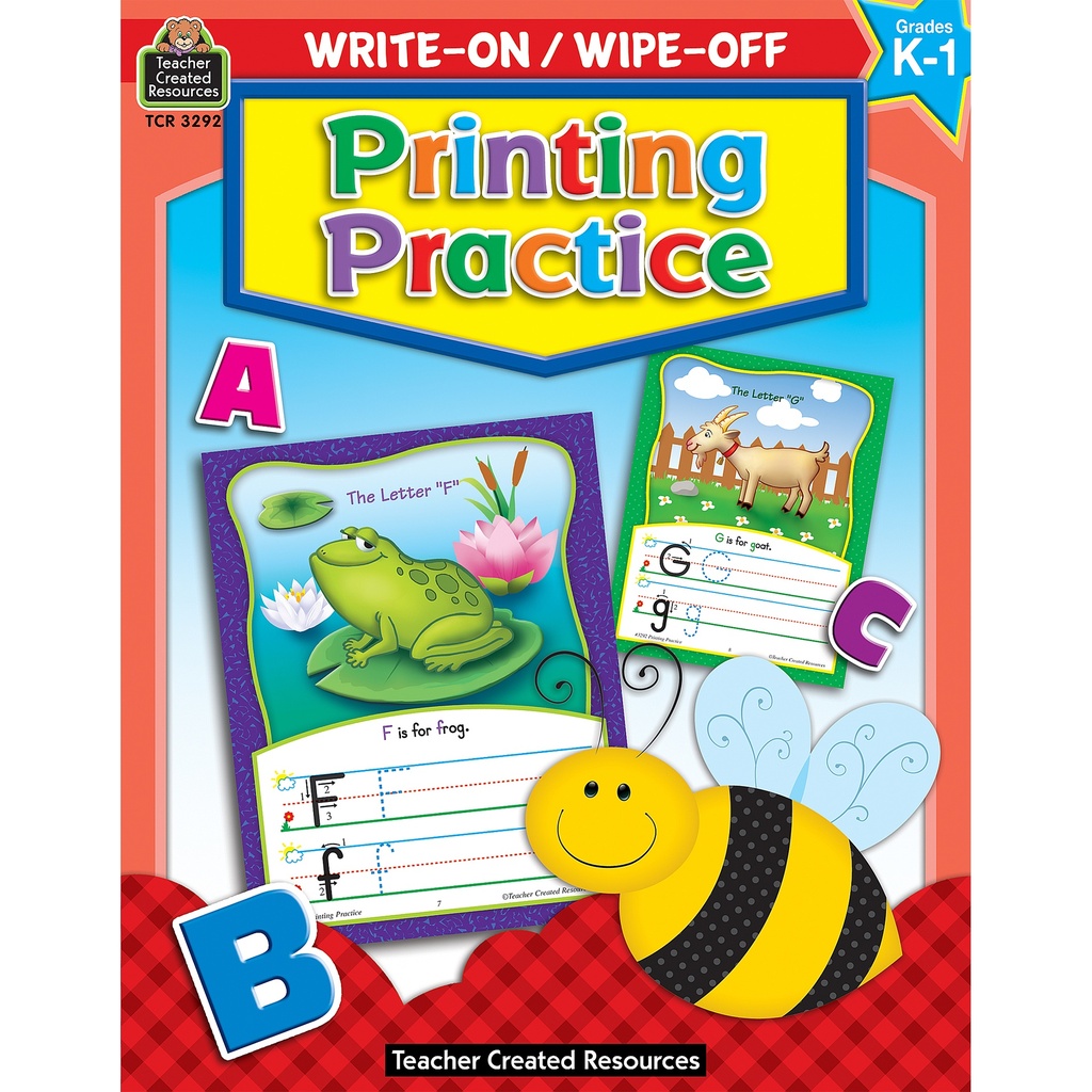 Printing Practice Write-On Wipe-Off Book Grade K-1