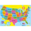 USA Map 13" x 19" Learning Placemat Pack of 10