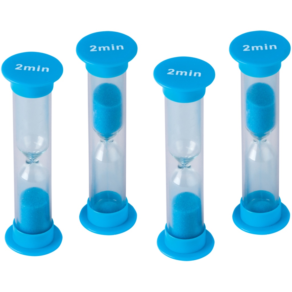 Blue Small 2 Minute Sand Timers Pack of 4