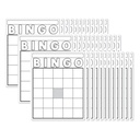 White 7 1/2" x 8 3/4" Blank Bingo Cards Pack of 36