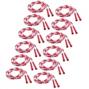 Red & White 7' Plastic Segmented Jump Ropes Pack of 12