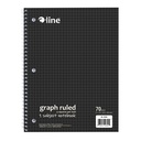 Black 4 x 4 Graph Ruled 1-Subject Notebook