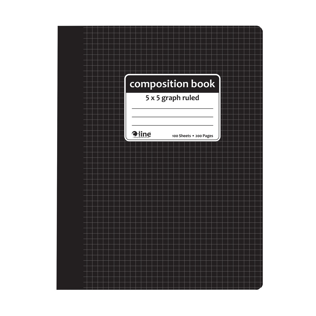 Black 5 x 5 Graph Ruled Composition Notebook