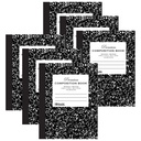 College Ruled Black Marble Premium Composition Books Pack of 6