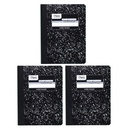 Wide Ruled Black Marble Composition Books Pack of 3