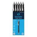 Black Barrel/Blue Ink Schneider Slider Rave XB Retractable Ballpoint Pens Box of 5