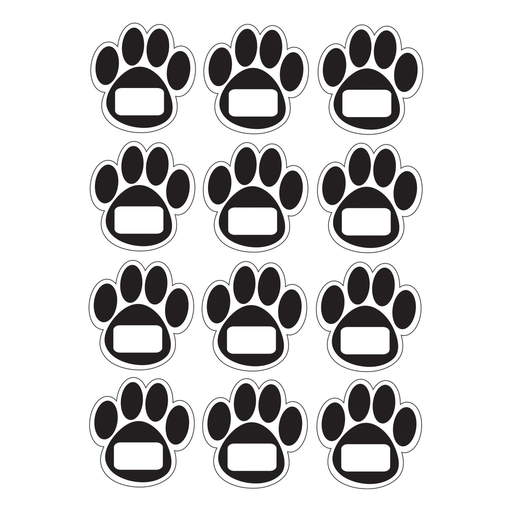 Die-Cut Magnetic Black Paw Prints 12 Pieces