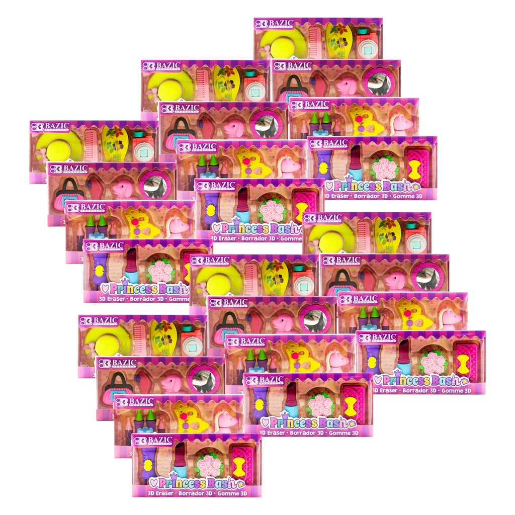 Princess Bash 3D Eraser Set 96ct