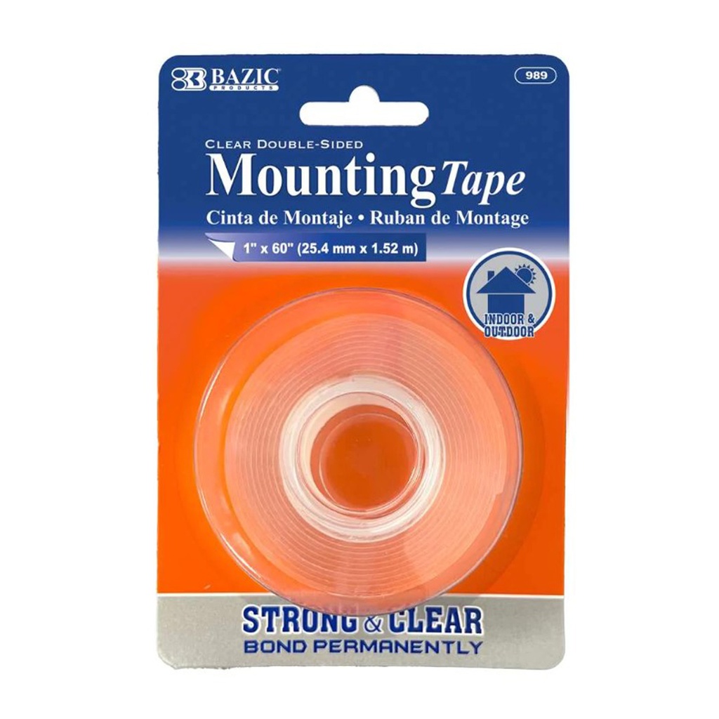 Double Sided Clear Mounting Tape 1" x 60"