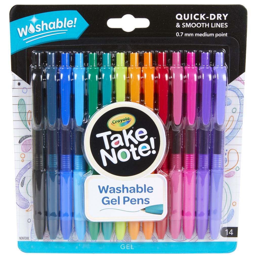 Take Note! Washable Gel Pens Pack of 14