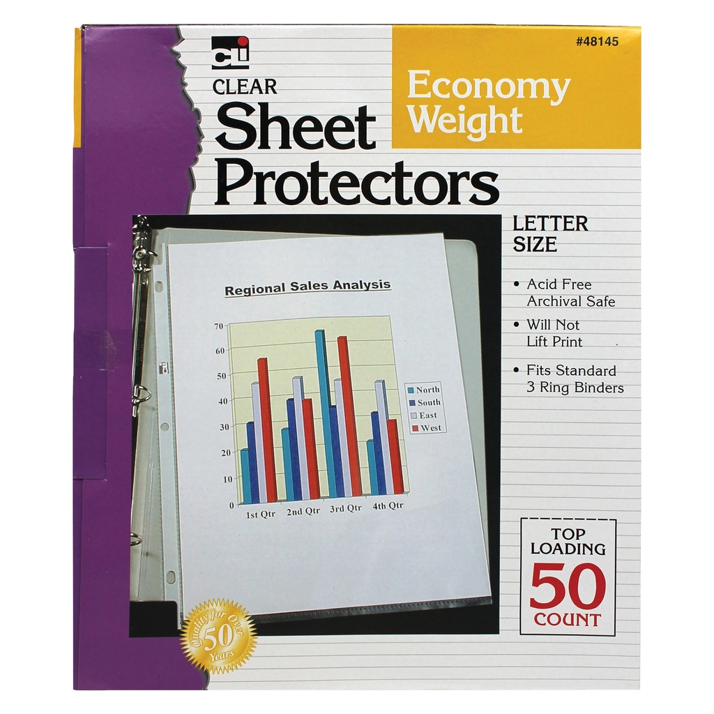 Top Loading Clear Sheet Protectors 50 Sheets