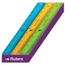 Translucent Assorted Plastic 12" Rulers Pack of 36