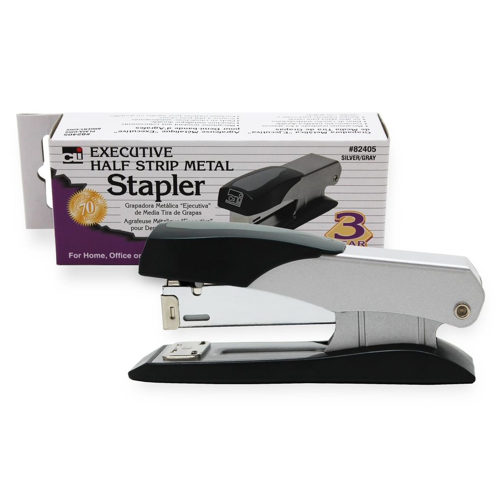 Gray Half Strip Executive Metal Stapler