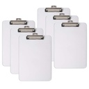 Clear Letter Size Plastic Clipboard Pack of 6