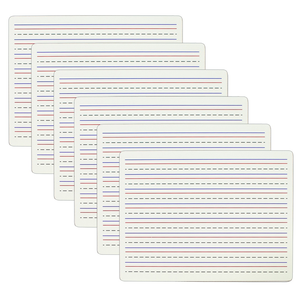 Lined/Plain Two-Sided Dry Erase Lapboards Pack of 6