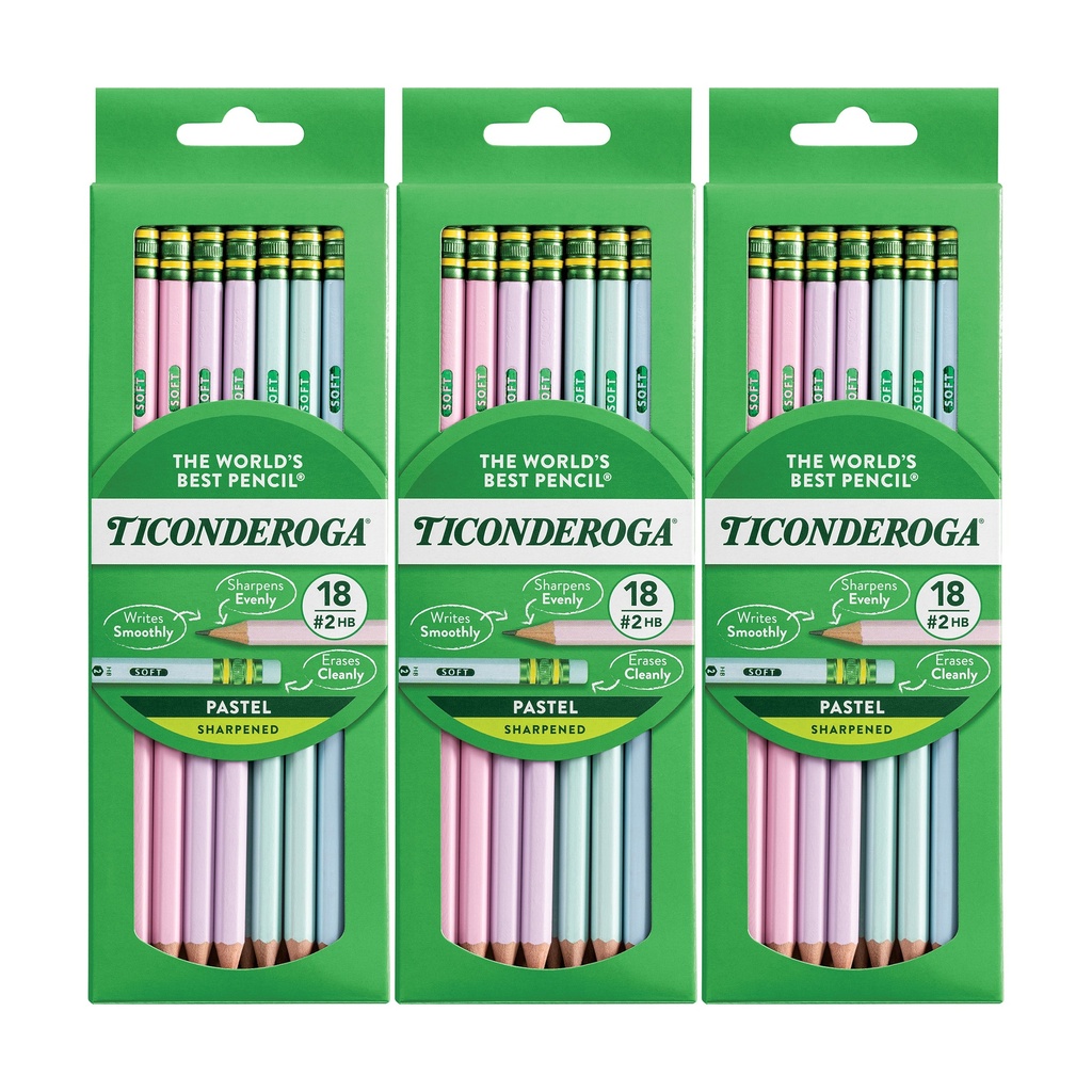 Sharpened Pastel Wooden Pencils 54ct