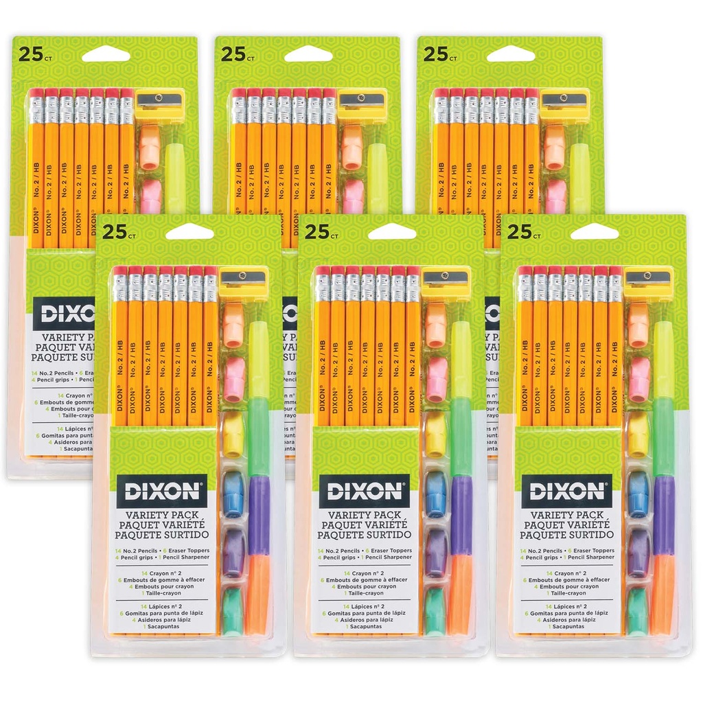 #2 Pencils, Erasers, Pencil Grips Variety Pack