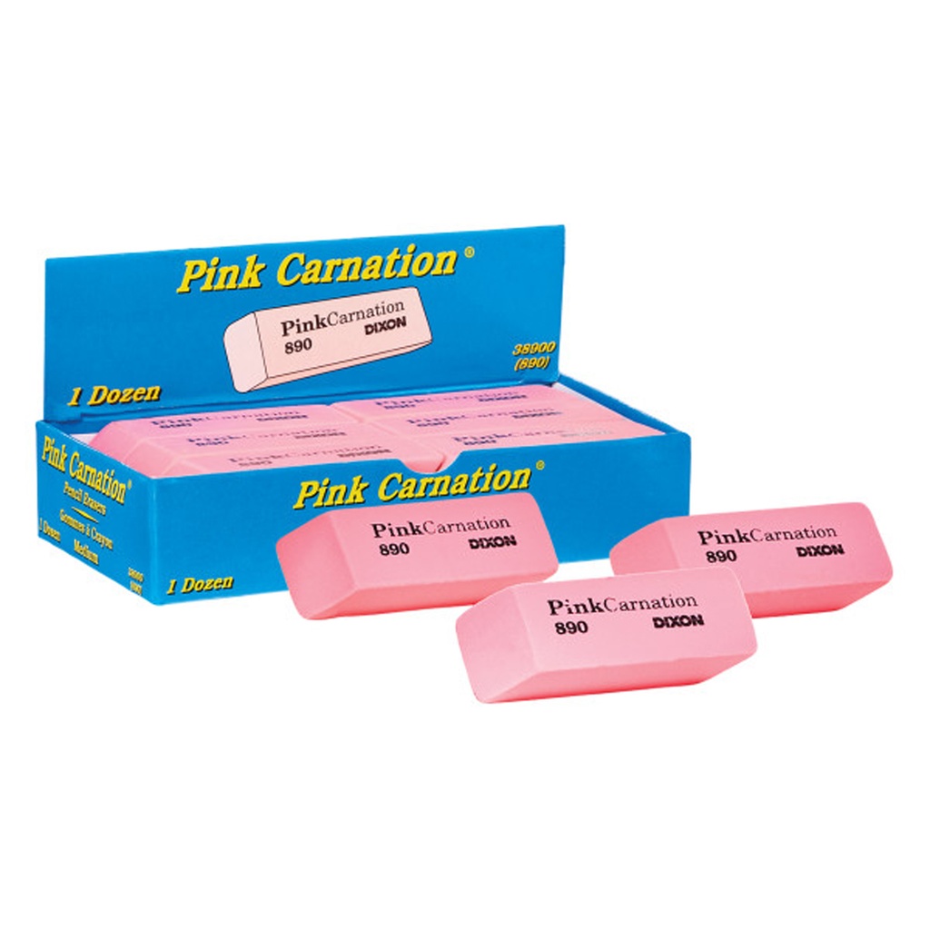 Medium Pink Carnation Erasers Pack of 12