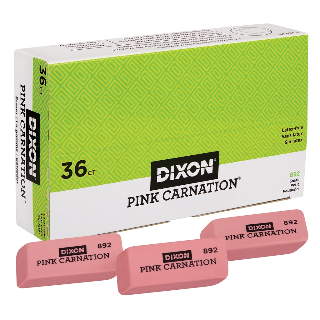 Small Pink Carnation Erasers Pack of 36