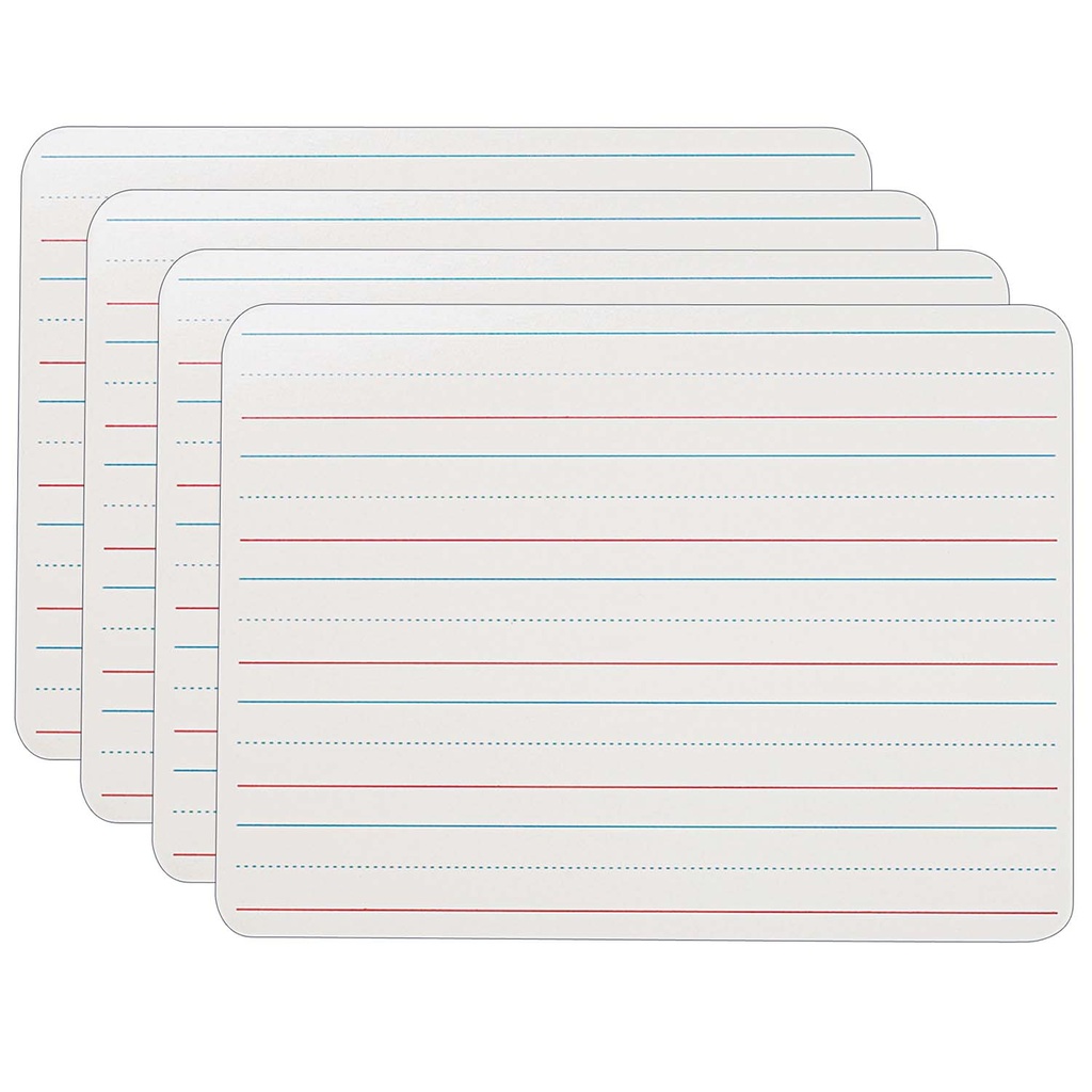 Plain/Ruled 9" x 12" Two-Sided Dry Erase Boards Pack of 4