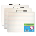 9" x 12" Primary Ruled/Blank Two-Sided  Dry Erase Boards with Attached Marker Pack of 3