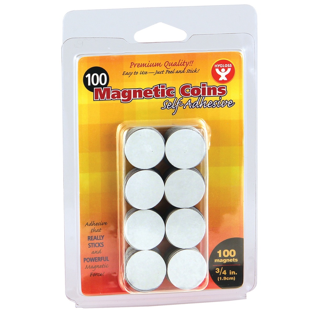 3/4" Self-Adhesive Magnetic Coins 100ct