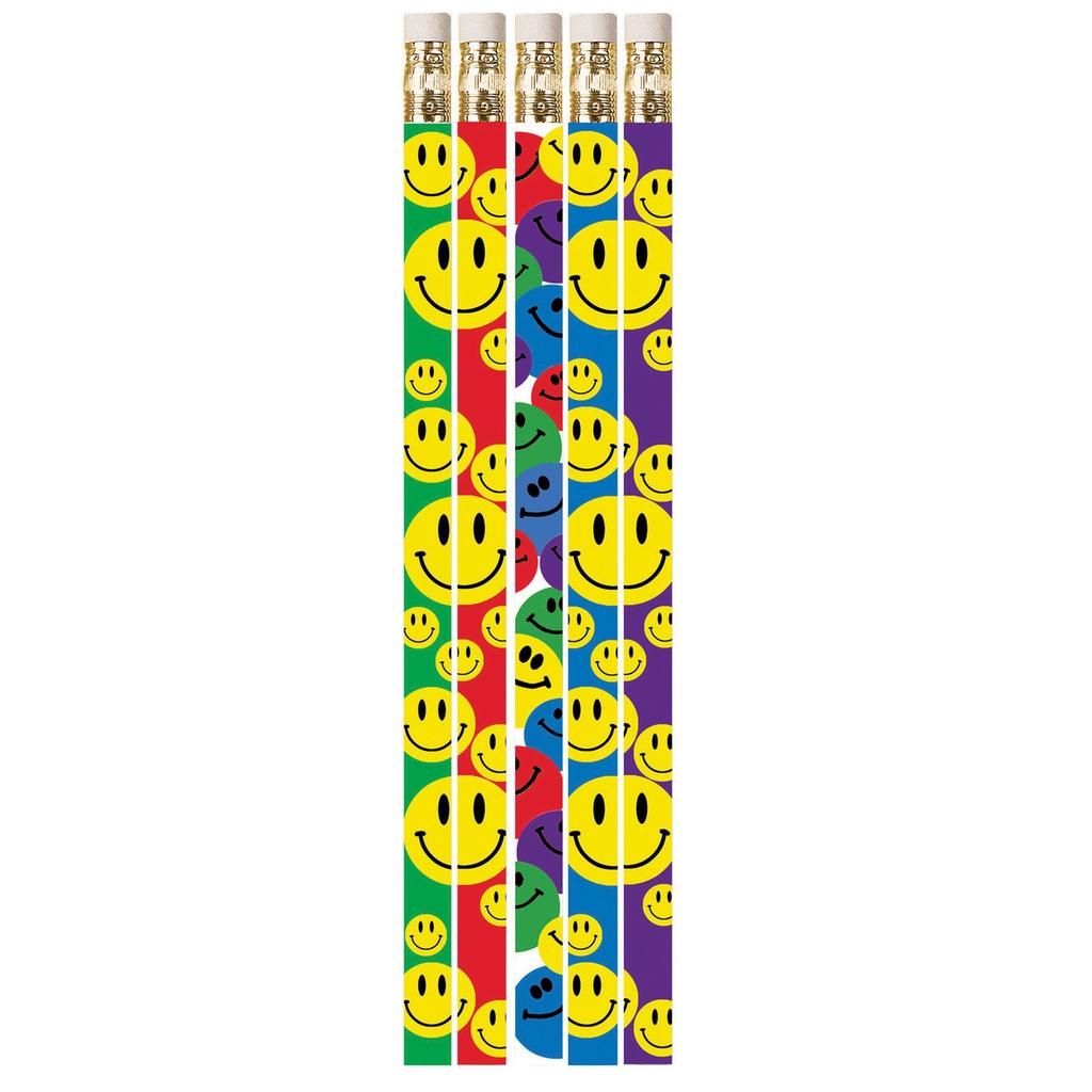 Happy Face Assorted Motivational Pencils Pack of 12