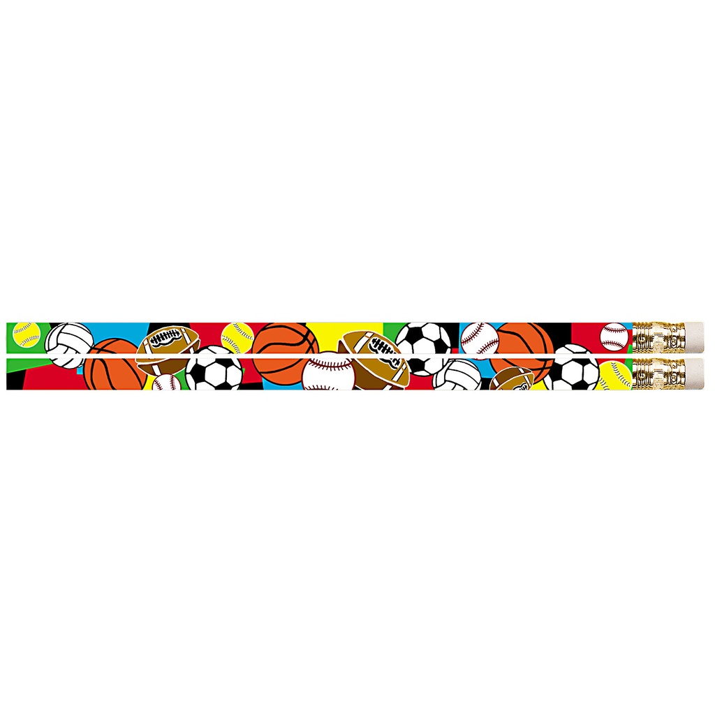 Super Sports Motivational/Fun Pencils Pack of 12