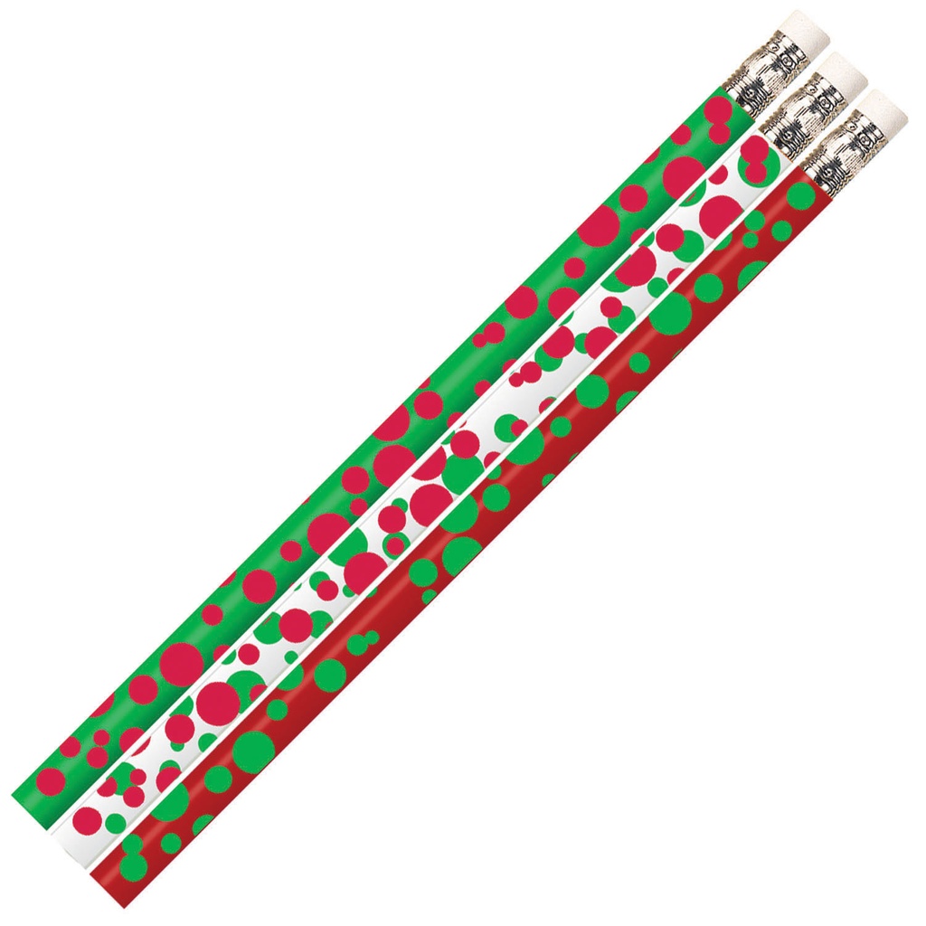 Dots of Christmas Fun Pencil Pack of 12