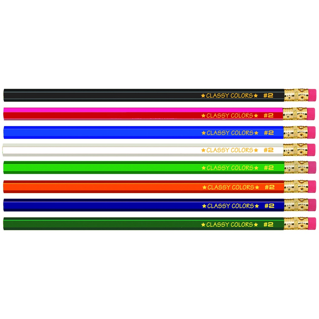 Assorted No. 2 Wood Case Hex Pencil Pack of 12