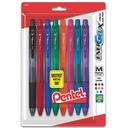 Assorted EnerGel-X Retractable Medium Line Liquid Gel Pen 8-Pack