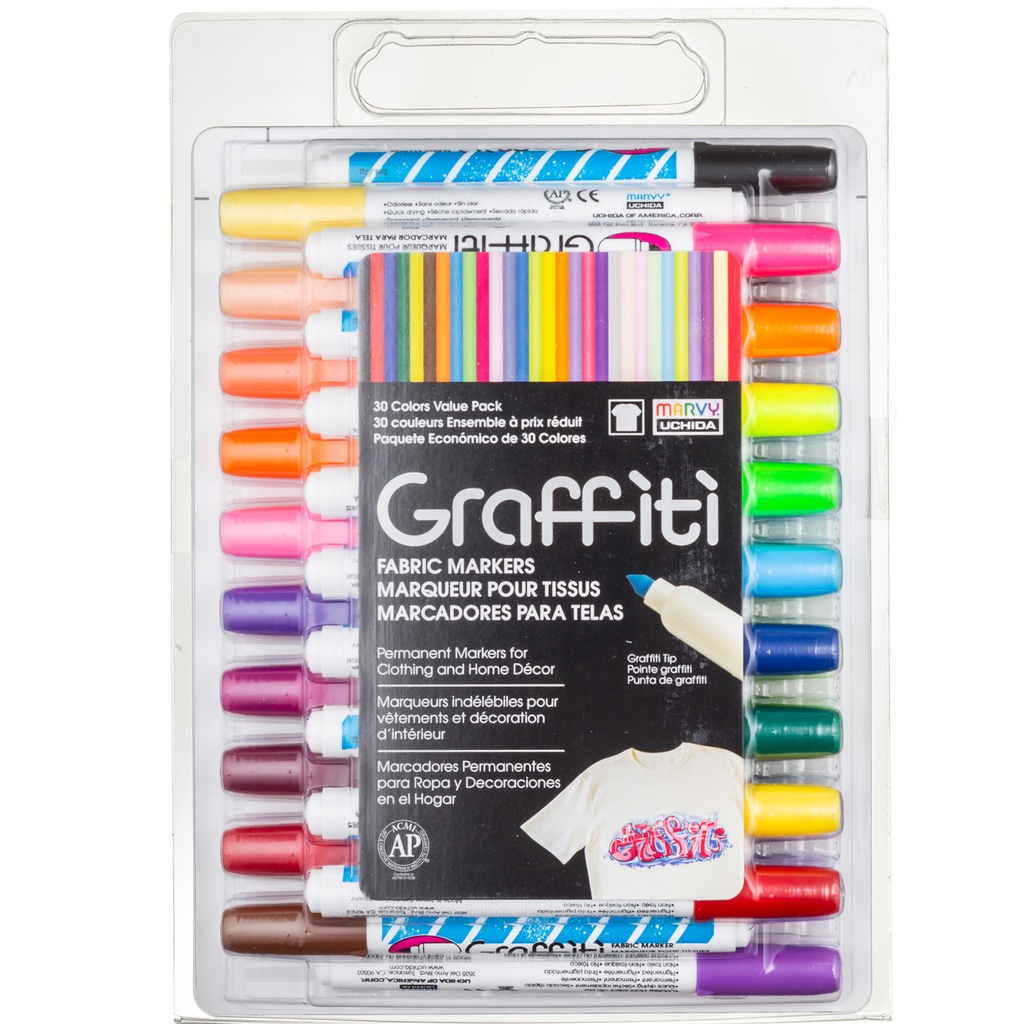 Graffiti Fabric Marker Set 30 Markers