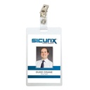 Clear Vertical Self Laminating Badge Holders with Clip Pack of 25