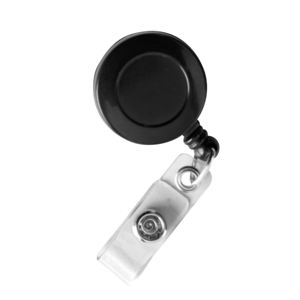 Black Round Belt Clip Standard ID Badge Reels Pack of 25