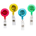 Translucent Assorted Standard Round ID Badge Reel with Belt Clip & Strap Pack of 4