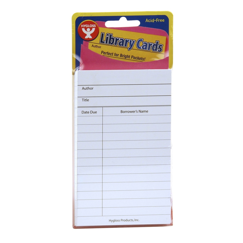 White Library Cards Pack of 500