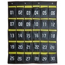 Black/Yellow Hanging 30-Pocket Cell Phone Pocket Storage Classroom Organizer