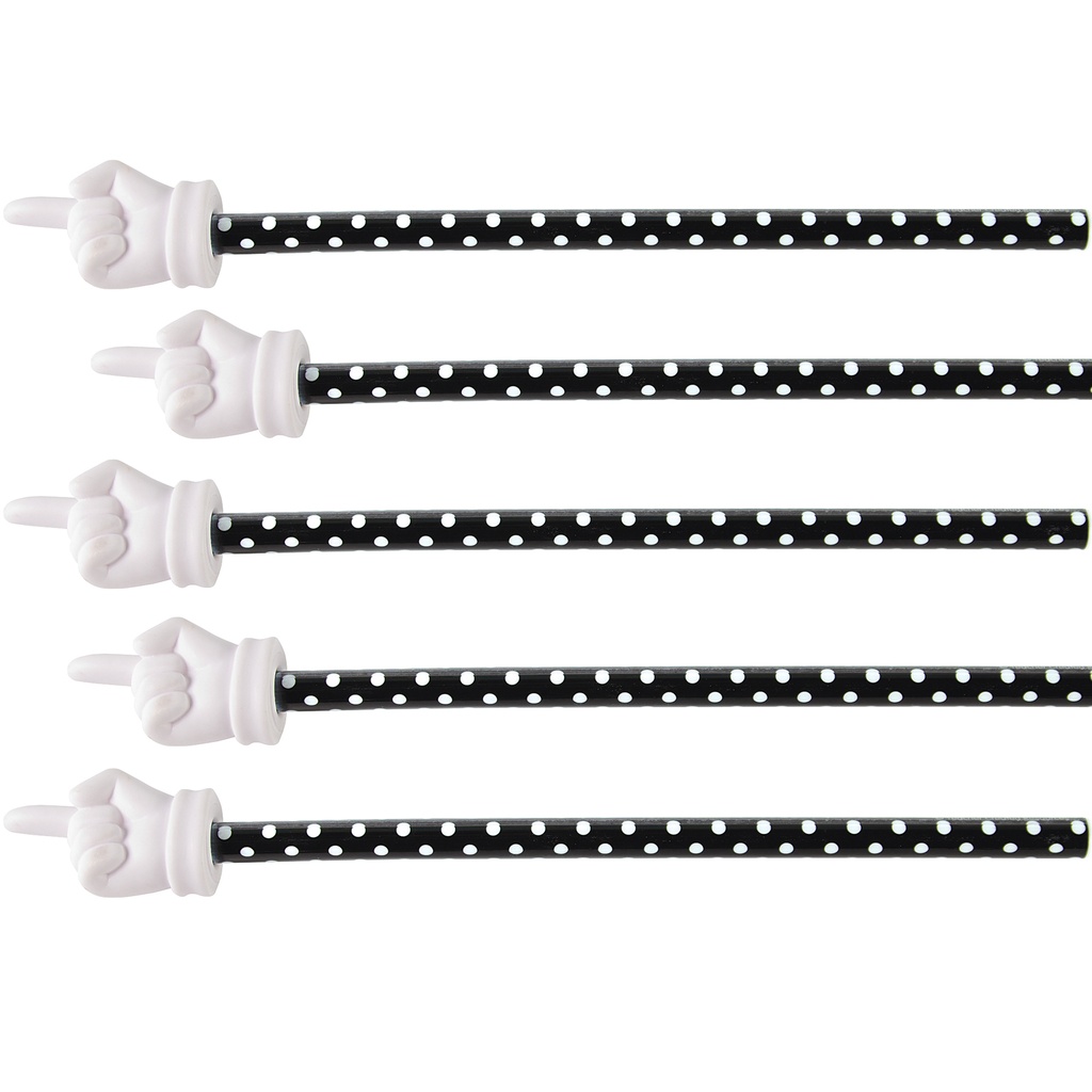 Black Polka Dots Hand Pointer Pack of 5