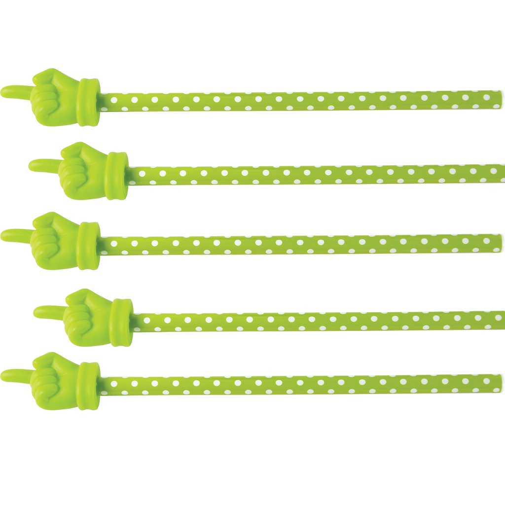 Lime Polka Dots Hand Pointer Pack of 5