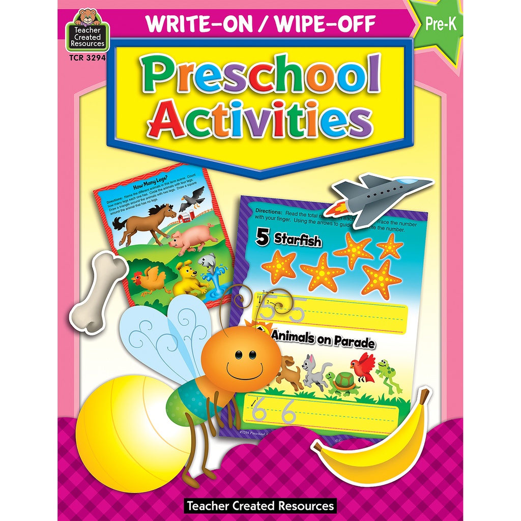 Preschool Activities Write-On Wipe-Off Book Grade PK-K