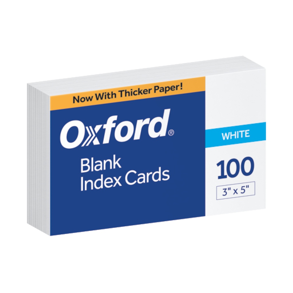 White  Blank Index Cards Pack of 100